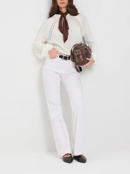 Ажурний светр кремовий