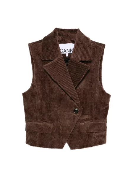 Kamizelka Ganni brązowa