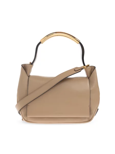 Torebka Moschino skórzana beżowa