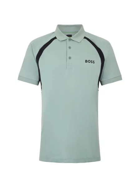 Tricou polo Boss cu autograf verde