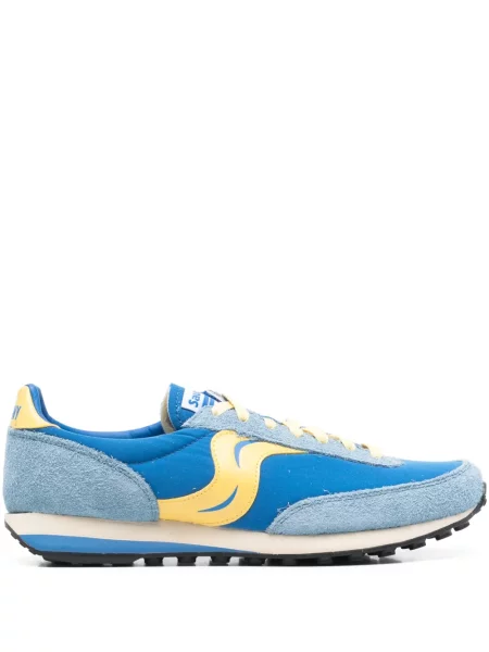 Sneakerși Saucony din piele de căprioară cu dungi albastru