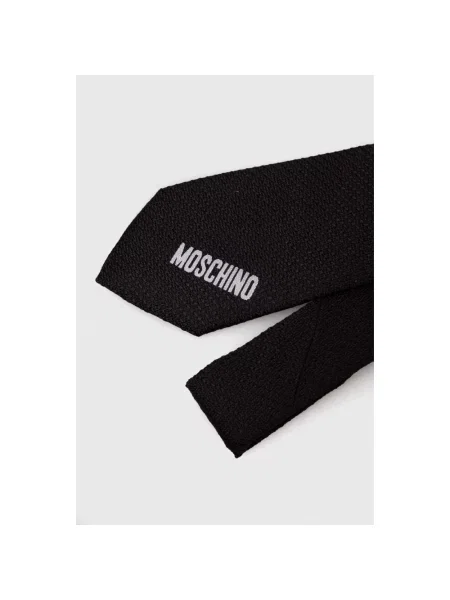 Moschino krawat jedwabny czarny