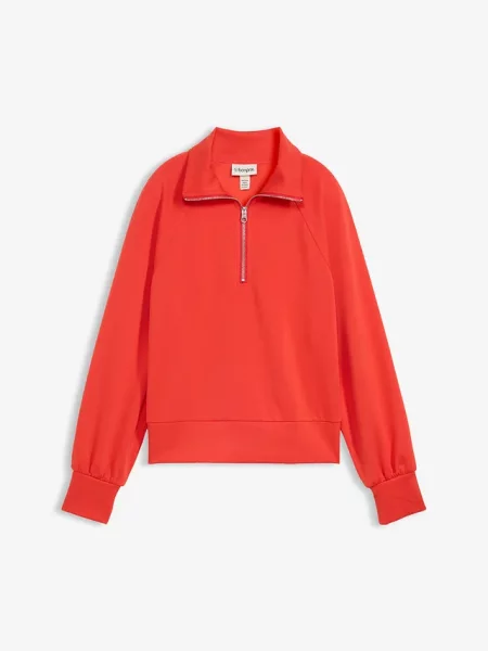 Bluza ze stójką z miękkiego materiału scuba czerwona