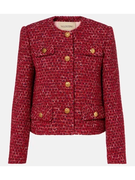 Geacă Valentino din tweed roșu