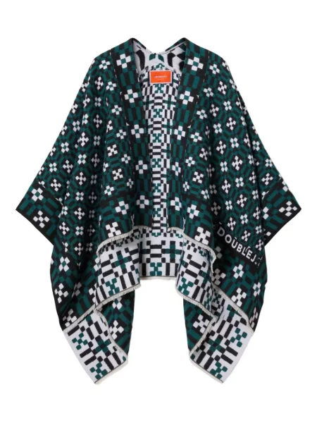 Geacă La Doublej cu imprimeu geometric verde