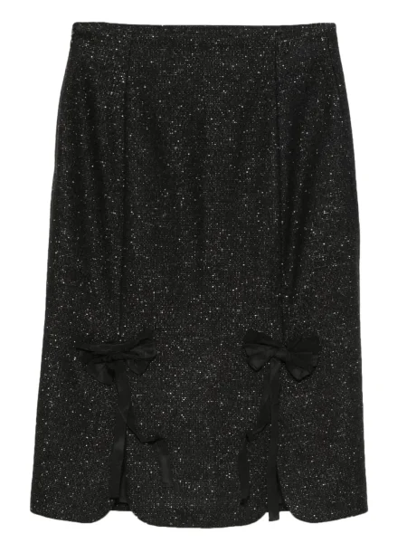 Vlněné sukně John Galliano Pre-owned s mašlí černé