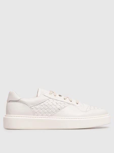 Шкіряні кросівки з плетінням Doucal's сірі