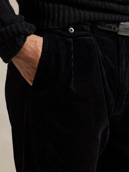 Вельветові штани Polo Ralph Lauren 8W CORDUROY фасон chinos чорний