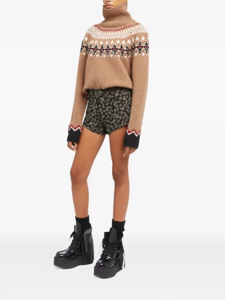 Szorty jeansowe Alanui z nadrukiem w panterkę