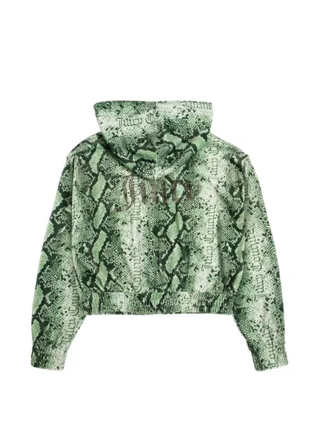 Περικομμένο hoodie Juicy Couture με σχέδιο με μοτίβο φίδι πράσινο