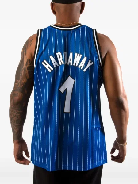 Cămașă Mitchell & Ness cu dungi din jerseu albastru