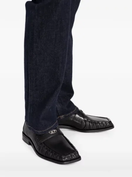 Pantofi loafer Diesel din piele cu chihlimbar negru