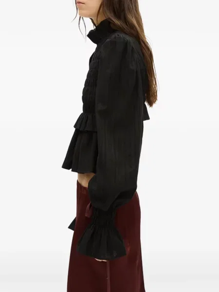 Bluză Ann Demeulemeester cu volane negru
