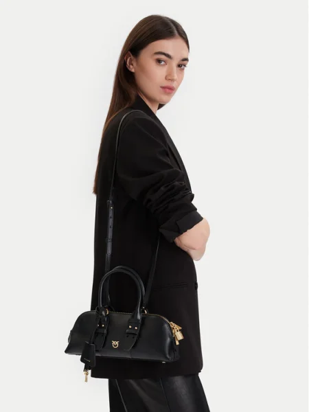 PINKO Geantă Bowling Bag Baguette AI PLTT negru