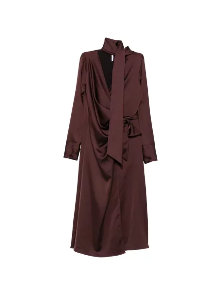 Rochie midi Imperial plic maro