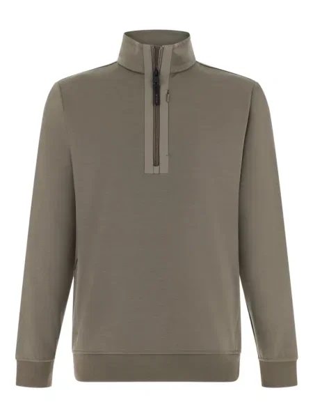 Pulover Boggi Milano de jumătate de fermoar gri