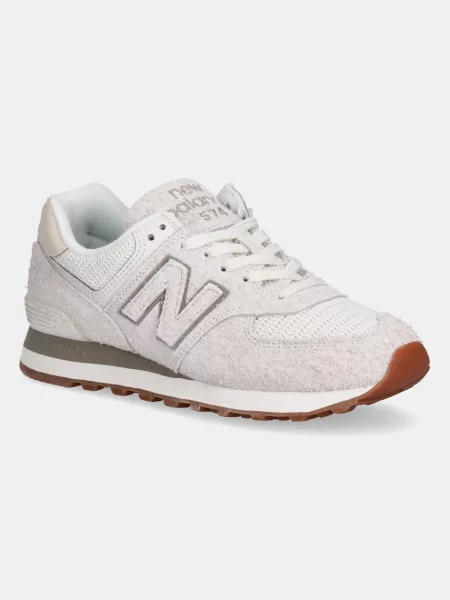 Semišové sneakers boty New Balance béžová