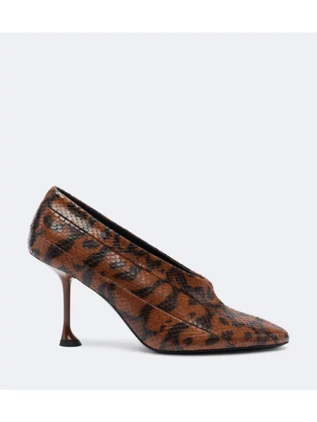 Usnjena majica Proenza Schouler s kačjim vzorcem rjava
