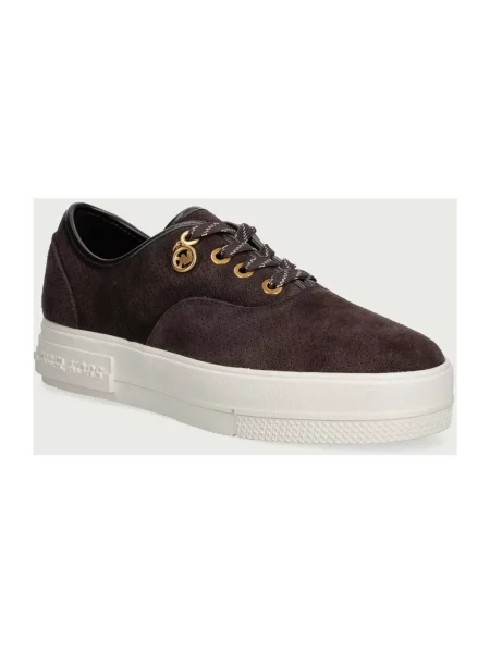 Sneakersy Michael Kors sznurowane skórzane brązowe