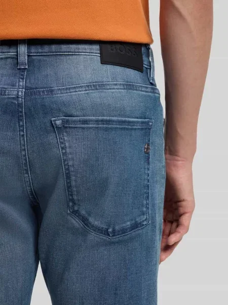 Jeansy o kroju slim fit z mieszanki bawełny model DELAWARE' Boss niebieskie