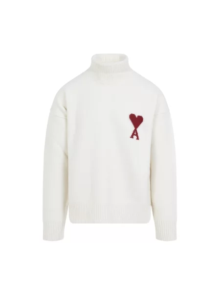Sweter Ami Paris w serca biały