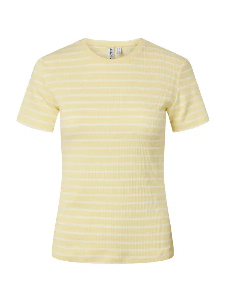 PIECES Tricou PCRuka galben deschis alb