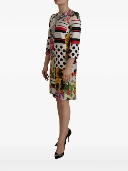 Rochie mini Dolce & Gabbana cu model floral cu imagine alb