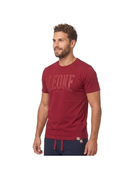 Krátky tričko Leone 1947 s krátkymi rukávmi s autogramom červená
