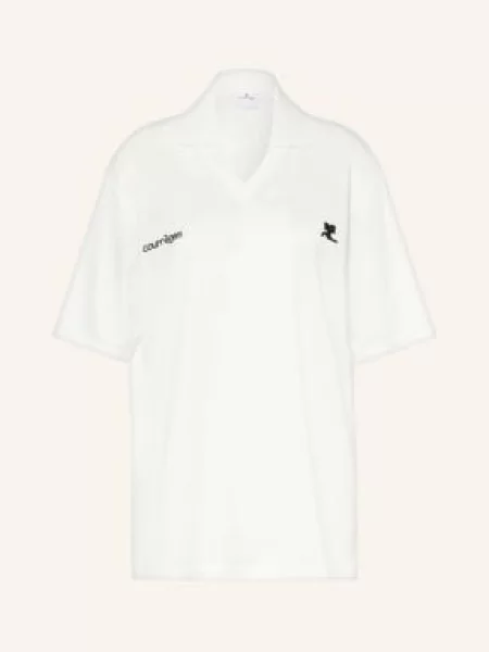 Courrèges Oversized Polokošile Z Jersey bílá