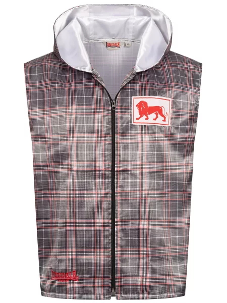 LONSDALE Sportovní vesta Charlton tmavě šedá / červená / černá bílá