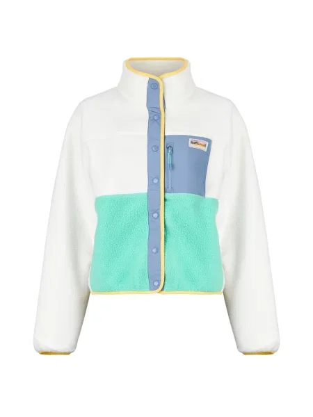 Geacă Superdry din fleece alb