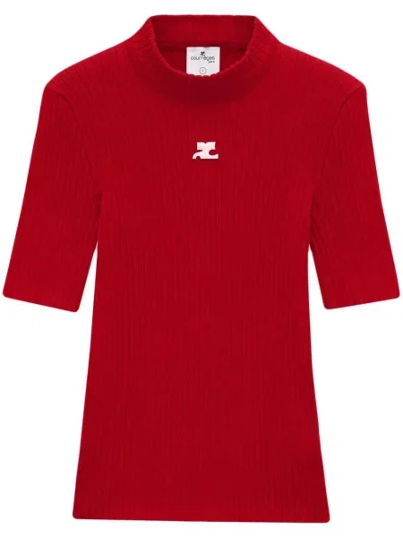 Top Courreges tricotate roșu