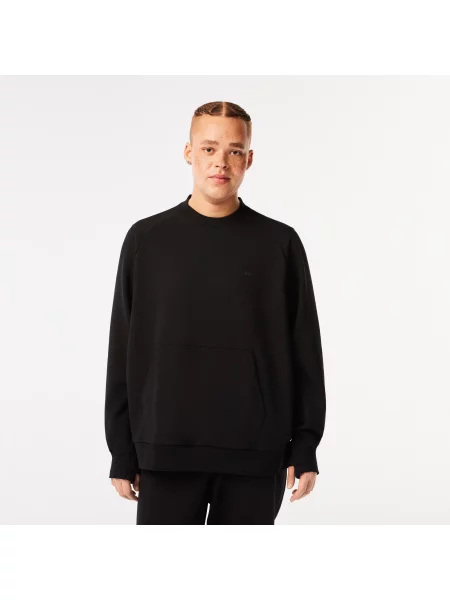 Lacoste Bluza Z Okrągłym Dekoltem I Kieszenią Kangurkową Z Mieszanki Bawełny czarna