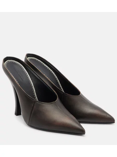 Papuci tip mules Magda Butrym din piele maro