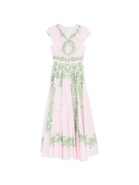 Rochie florală Giambattista Valli cu model floral de costum roz