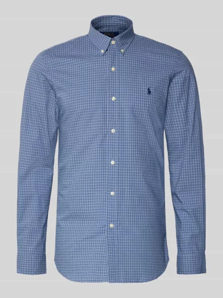 Koszula casualowa o kroju slim fit z mieszanki bawełny Polo Ralph Lauren niebieska