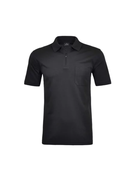 Koszulka polo o kroju regular fit z kieszenią na piersi Ragman czarne