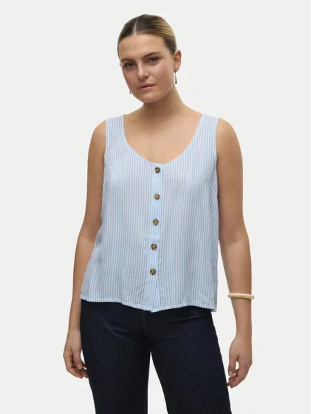 Vero Moda Τοπ Bumpy Γαλάζιο Standard Fit