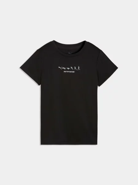 Спортивна футболка PUMA W Run Slogan Graphic Tee комбінований верх чорний