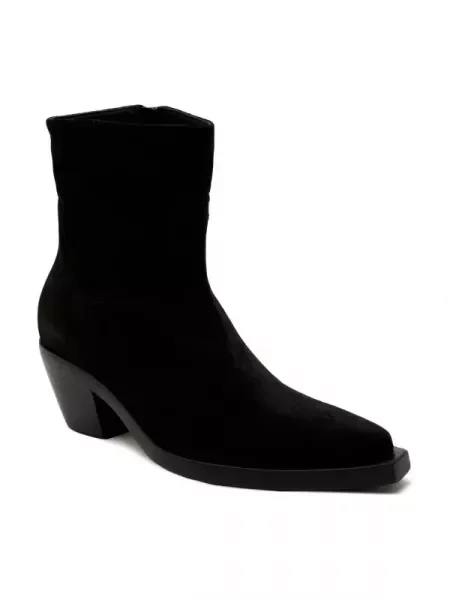 Pinko Bőr magassarkú bokacsizma MOZART TEXANO SUEDE fekete