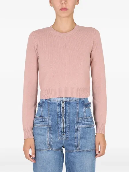 Pulover Stella Mccartney cu decolteu rotund roz
