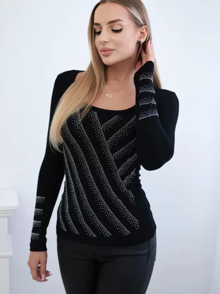 Dzianinowy top Kesi czarny