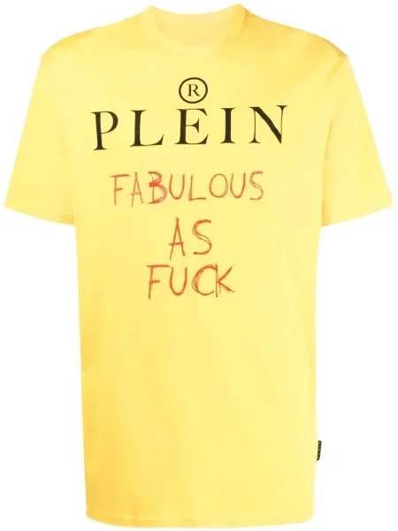 Tricou Philipp Plein cu imagine galben