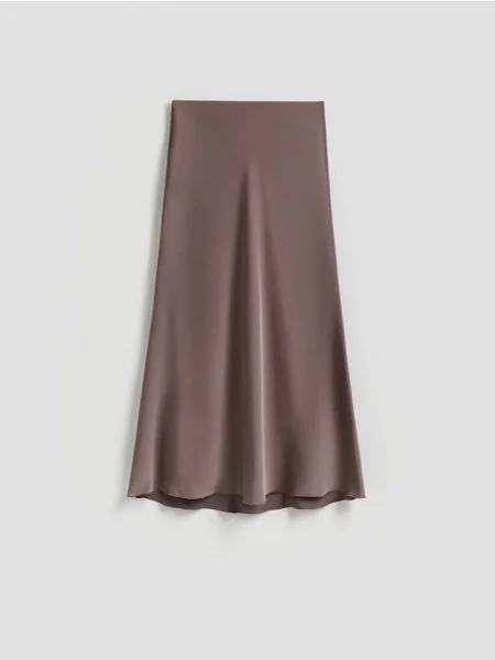 Reserved Fustă midi cafeniu