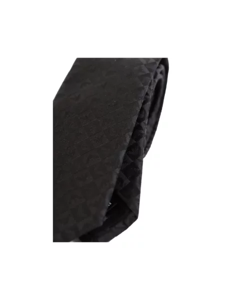 Jedwabny krawat Emporio Armani w kratę czarny