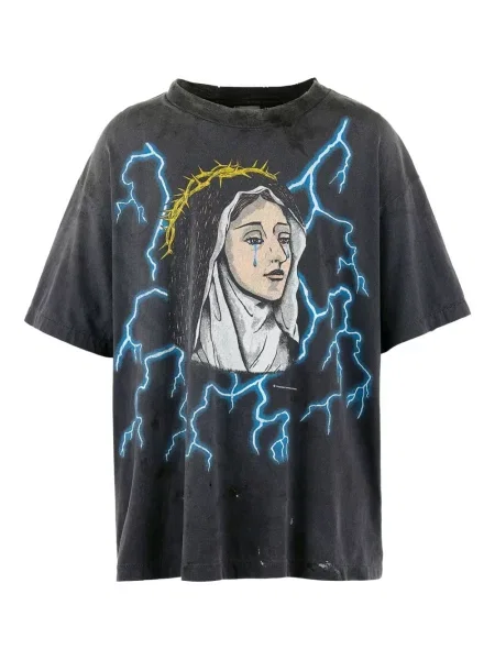 Tricou Saint Mxxxxxx cu imagine gri