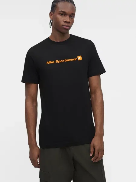 Nike Sportswear Tričko STD tmavooranžová / čierna biela