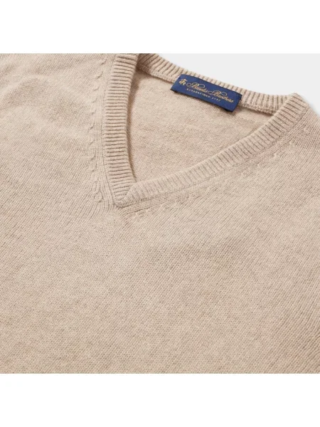 Sweter Brooks Brothers z kaszmiru beżowy