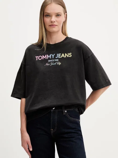 Tommy Jeans t-shirt γυναικείο μαύρο