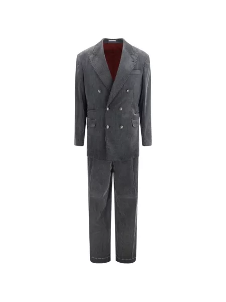 Sacou Brunello Cucinelli de catifea cord gri